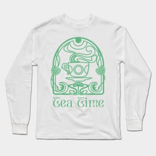 Tea Time - Art Nouveau Tea cup Long Sleeve T-Shirt